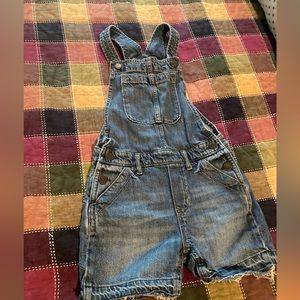 Girls GAP  frayed legged size M (8) denim shirt overalls